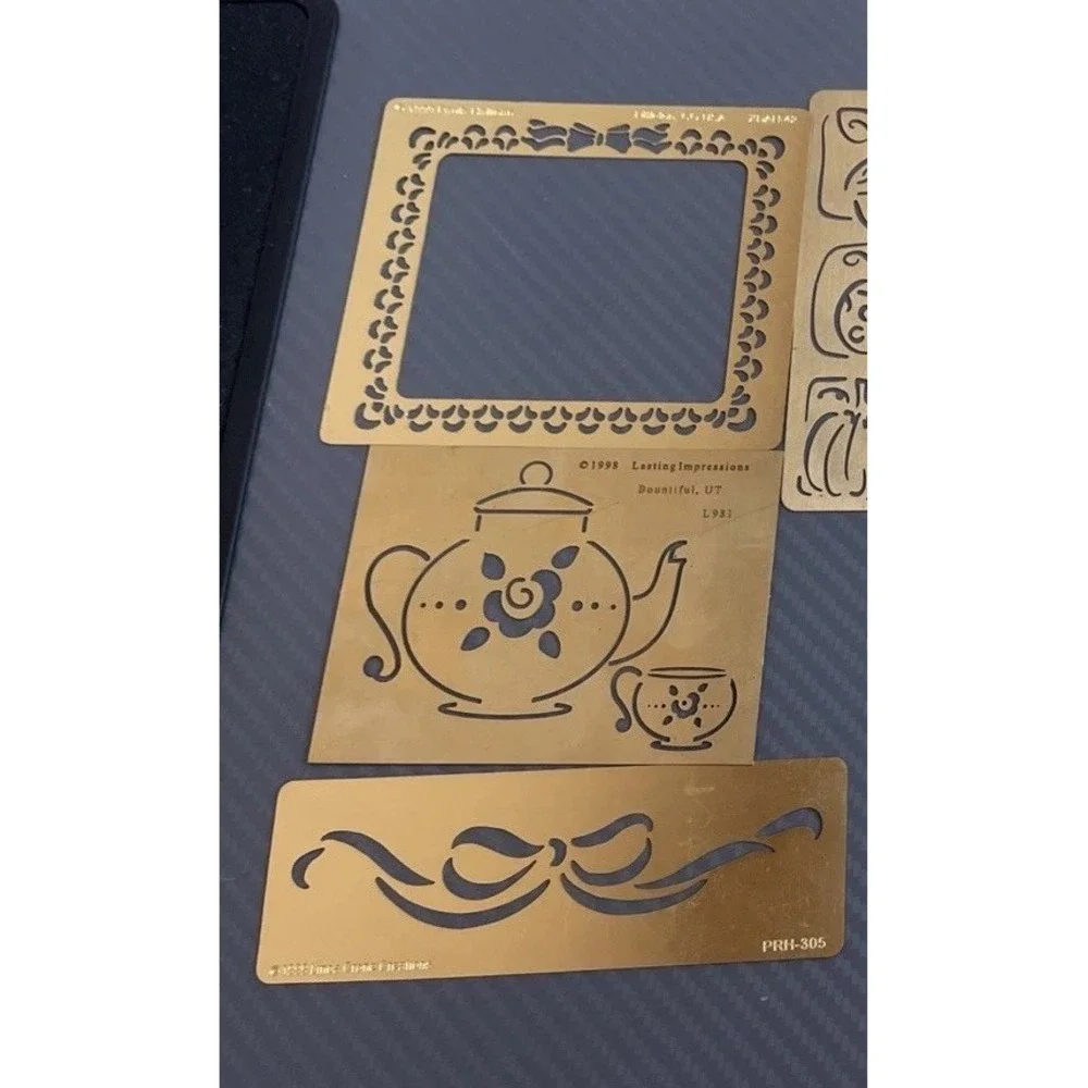 Vintage Lot of 13 Brass Embossing Die Stencil Cutting Mixed Makers